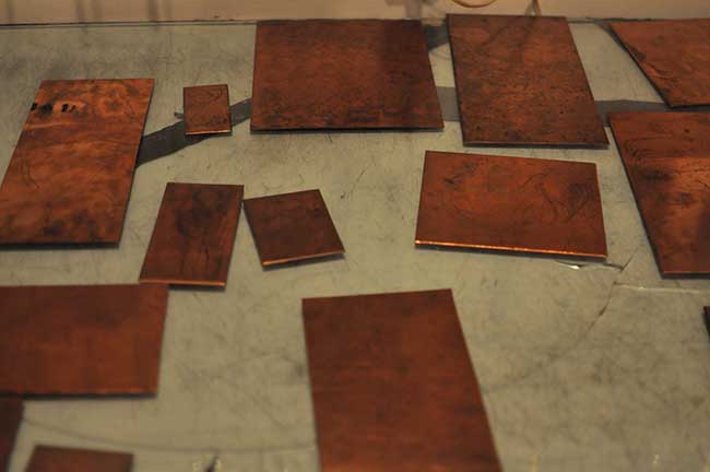 Copper plates for drypoint